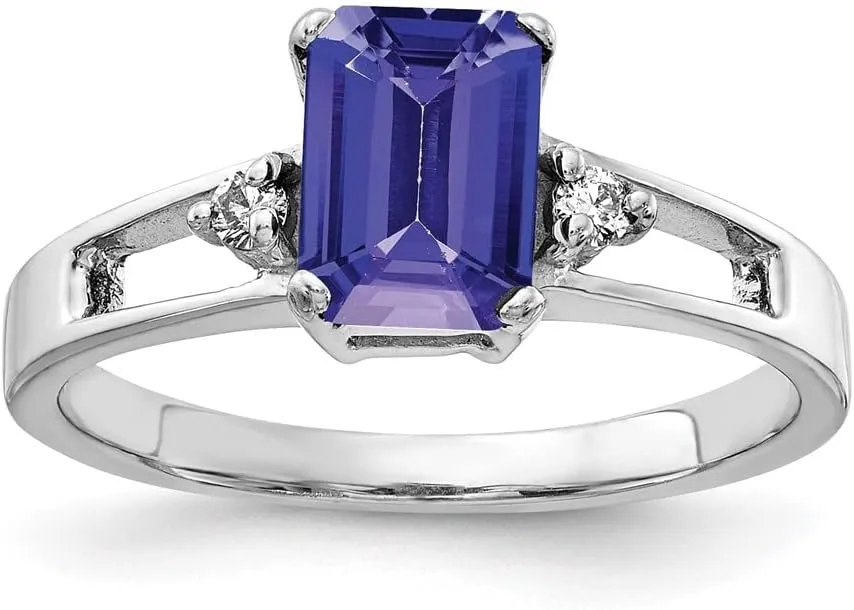 Ring Size 6 14K White Gold 7x5mm Emerald Cut Gemstone accuracy course pulp canoes chip Diamond 