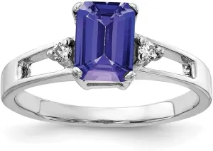 Ring Size 6 14K White Gold 7x5mm Emerald Cut Gemstone accuracy course pulp canoes chip Diamond 