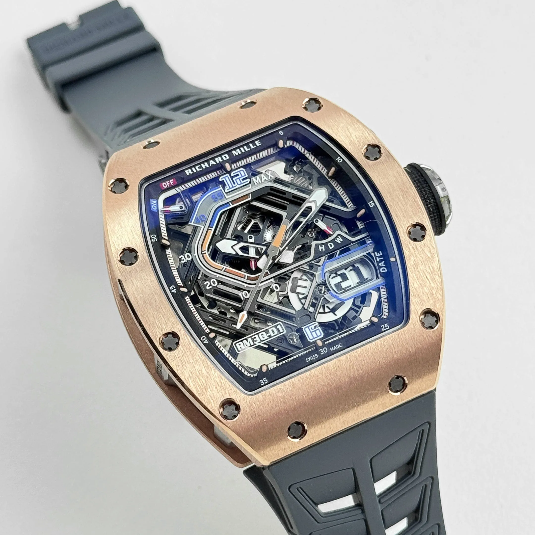 RM-Luxury-Watches LF 30-01 Declutchable Rotor Rose Gold Skeleton Dial (2024)