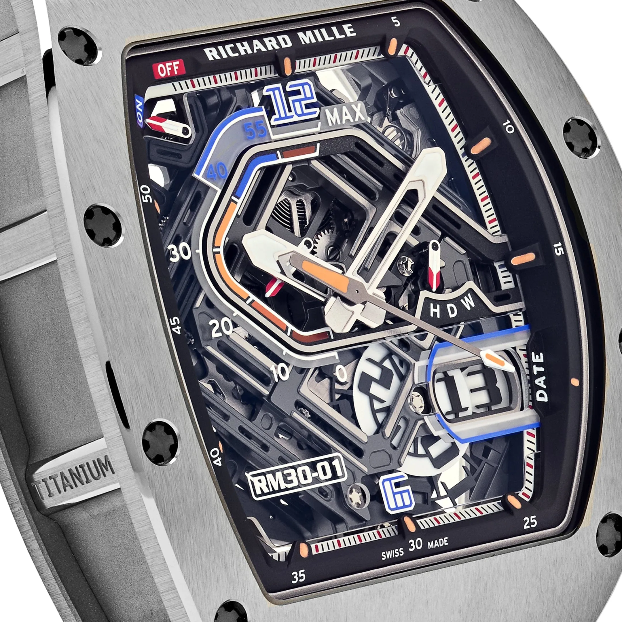 RM-Luxury-Watches LF 30-01 Declutchable Rotor Titanium Skeleton Dial