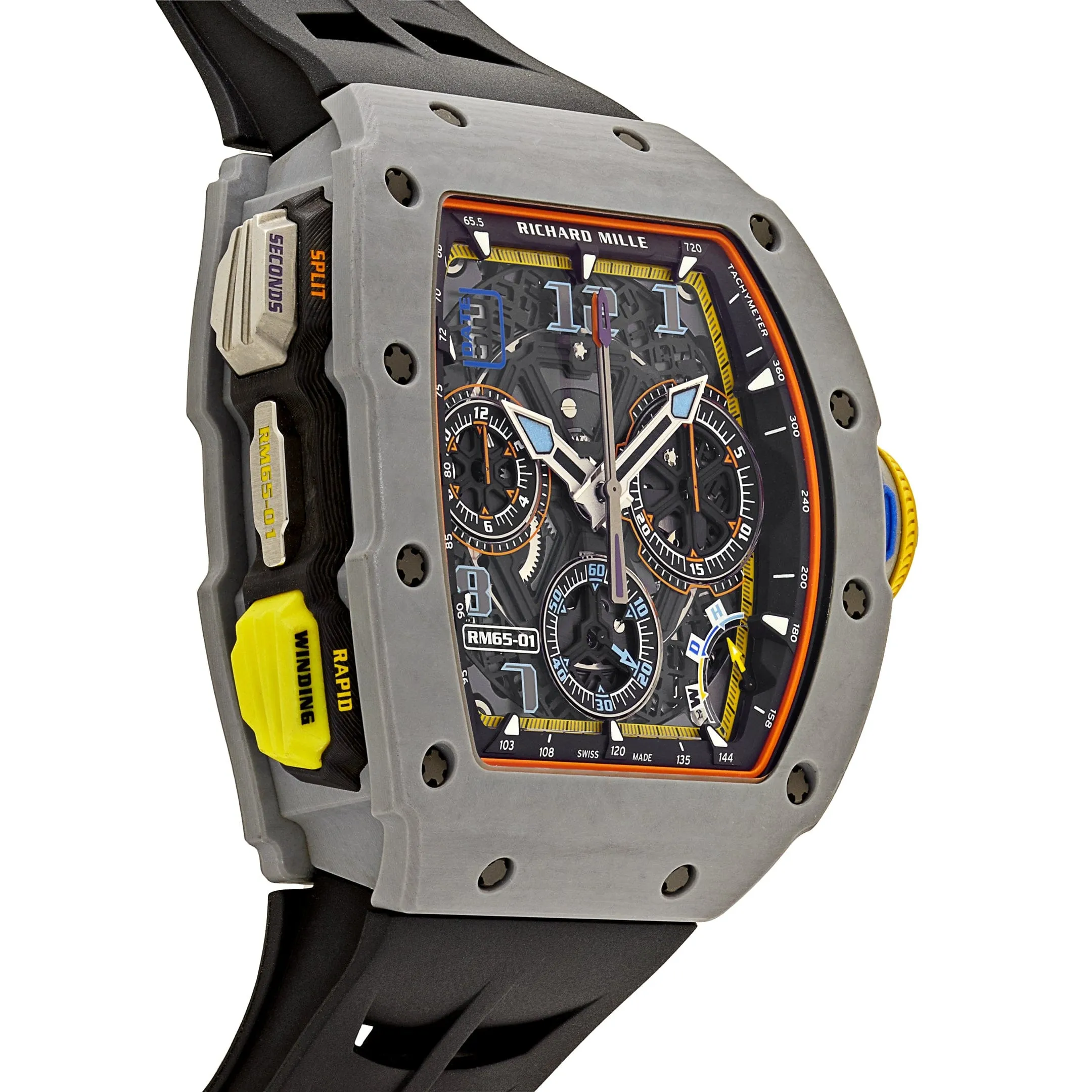 RM-Luxury-Watches LF 65-01 Automatic Split-Seconds Chronograph Carbon TPT Skeleton Dial (2024)