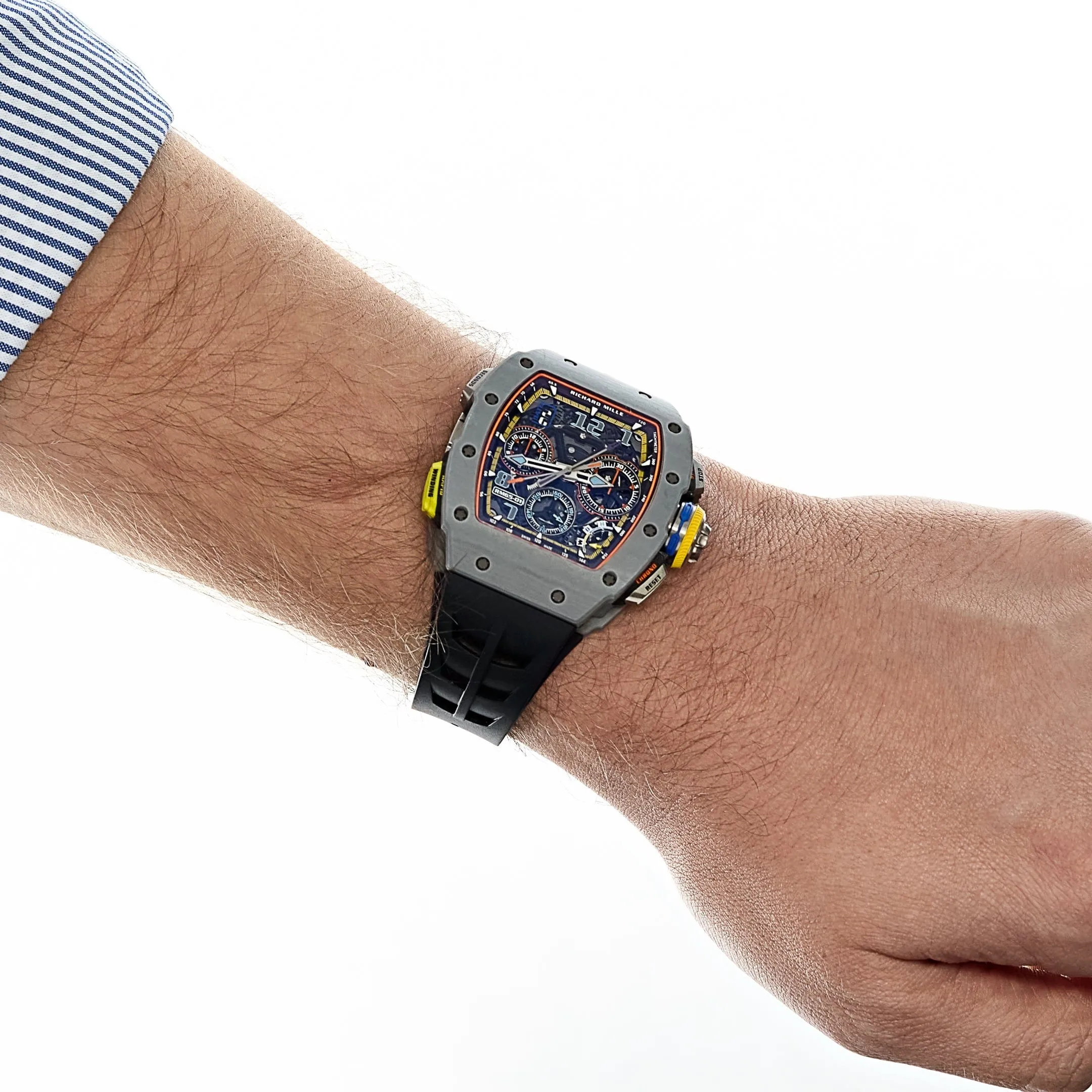RM-Luxury-Watches LF 65-01 Automatic Split-Seconds Chronograph Carbon TPT Skeleton Dial (2024)