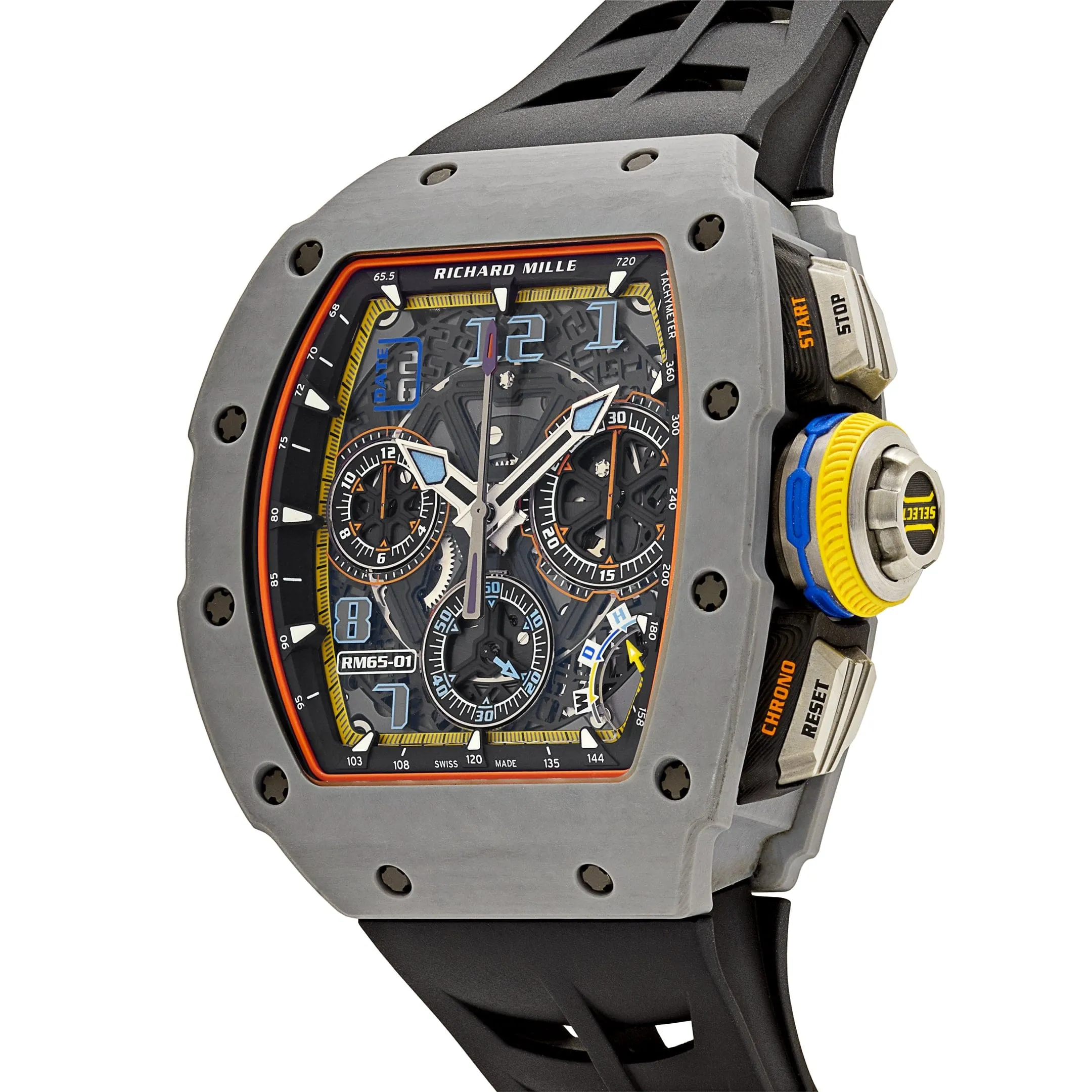 RM-Luxury-Watches LF 65-01 Automatic Split-Seconds Chronograph Carbon TPT Skeleton Dial (2024)