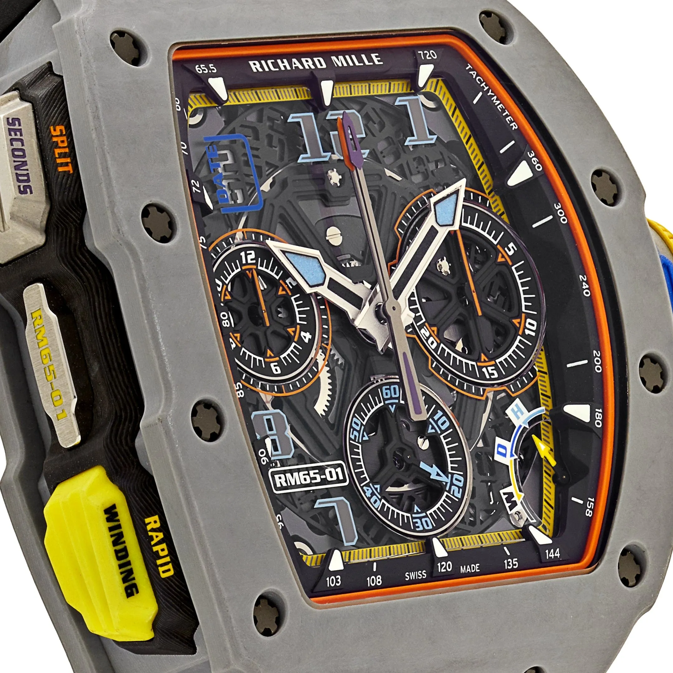 RM-Luxury-Watches LF 65-01 Automatic Split-Seconds Chronograph Carbon TPT Skeleton Dial (2024)