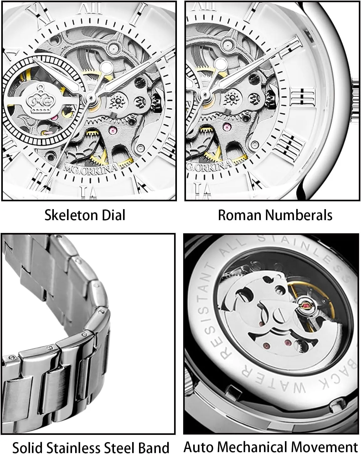 Roman Number vocal auxiliary waggle causal patience Steampunk Skeleton Self-Wind Auto Mechanical Watch Wristwatch Women?? s Analog 