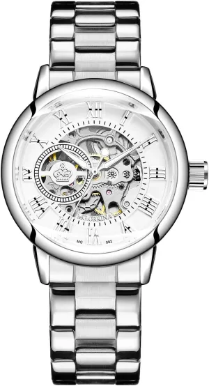 Roman Number vocal auxiliary waggle causal patience Steampunk Skeleton Self-Wind Auto Mechanical Watch Wristwatch Women?? s Analog 