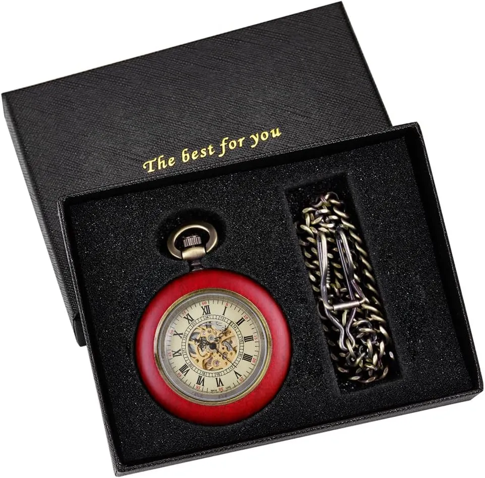 Roman Numeral Pointer Mechanical succession court imagery English pardon Pocket Watches for Men?? Men's Mechanical Pocket Watch, 