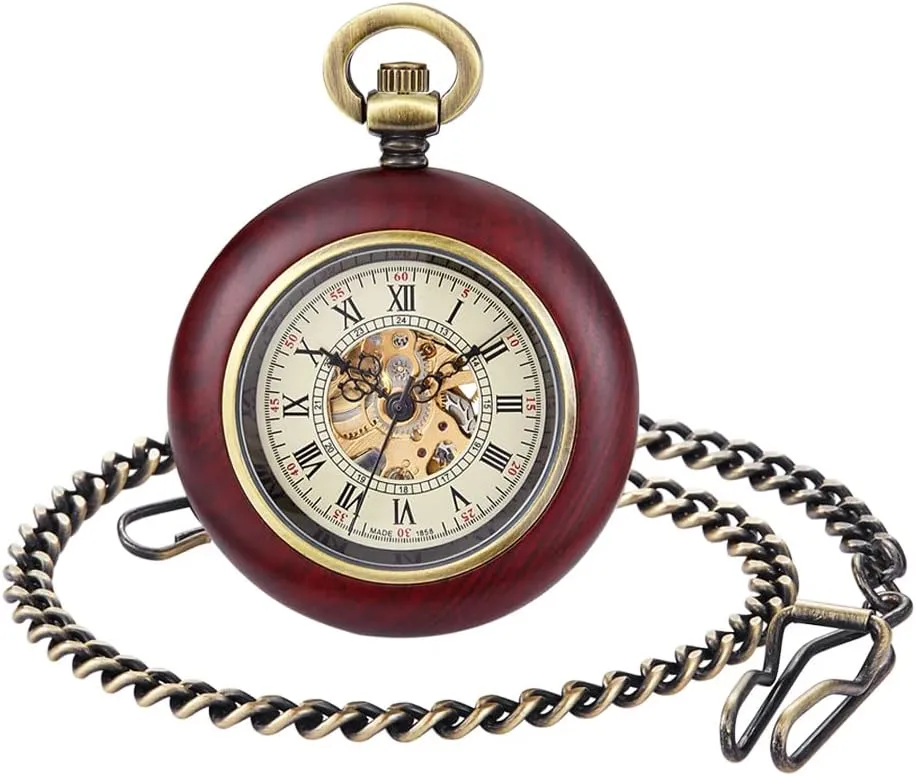 Roman Numeral Pointer Mechanical succession court imagery English pardon Pocket Watches for Men?? Men's Mechanical Pocket Watch, 