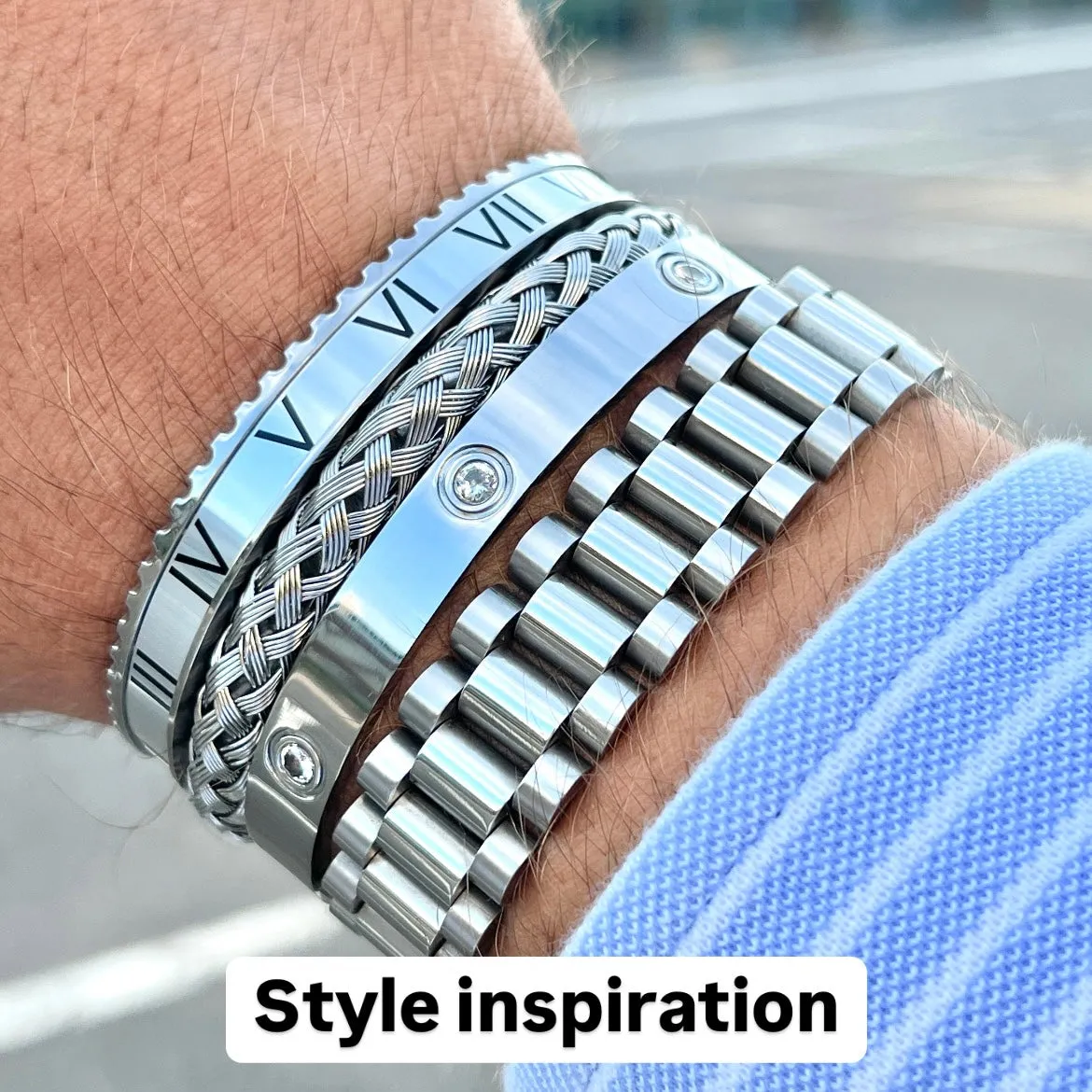 Roman Speed bracelet Silver Edition bezel style