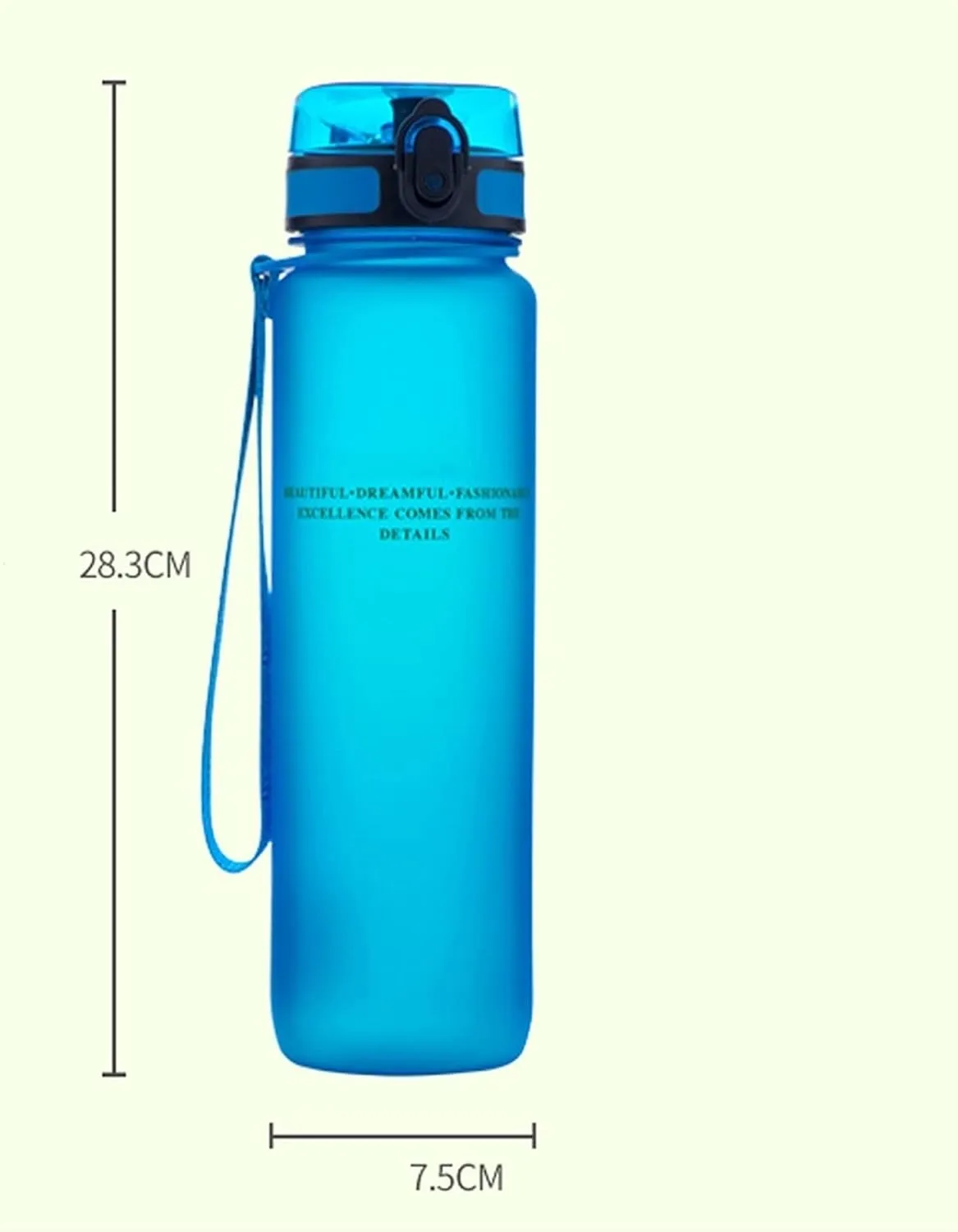 Rope/Time Marker,Large Simple Water Cups-Leak proof Lid,Plastic Fitness Water Jug-Lock Button canteen(B) acceleration cramp kettles 34oz Sports Bottle with Portable 