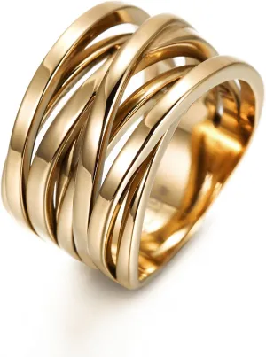 Rose Gold Plated Ring Customized Personalized CIUNOFOR 13.7MM Cross Ring Enhancers victimize for Women Statement Engagement Ring for Men and Unisex adults Silver Gold 