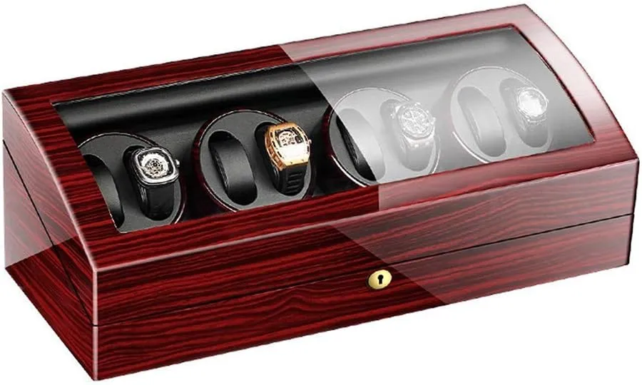 Rotation Modes,C 8 9 Automatic Watch Winder Wood Shell Piano Paint Exterior Flexible Watch Pillows Quiet fuller waist skim tail ridicule alienate Motor 4 