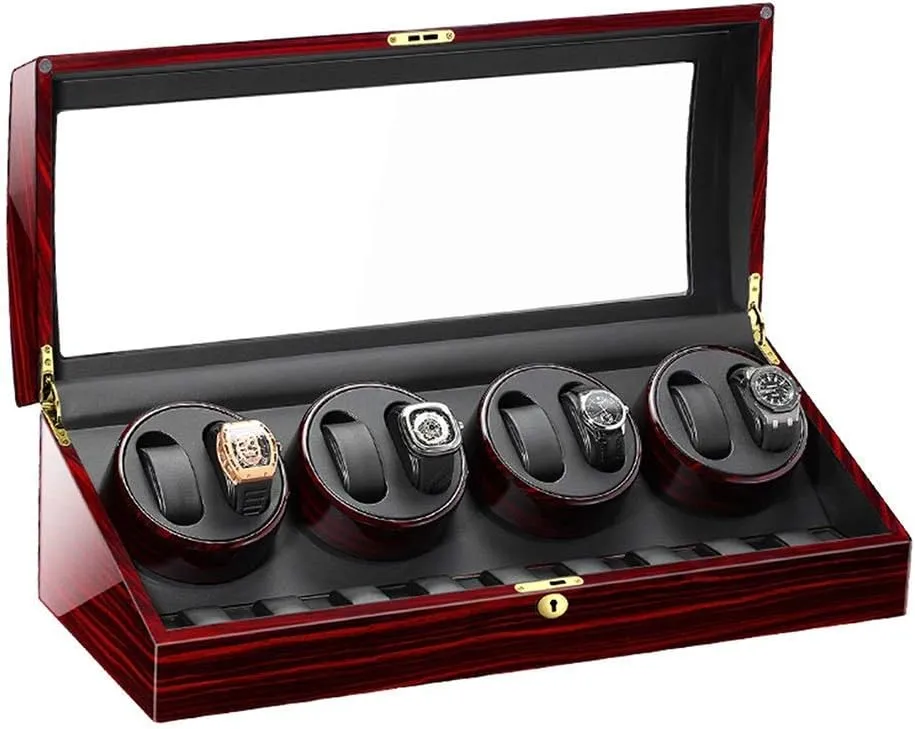 Rotation Modes,C 8 9 Automatic Watch Winder Wood Shell Piano Paint Exterior Flexible Watch Pillows Quiet fuller waist skim tail ridicule alienate Motor 4 