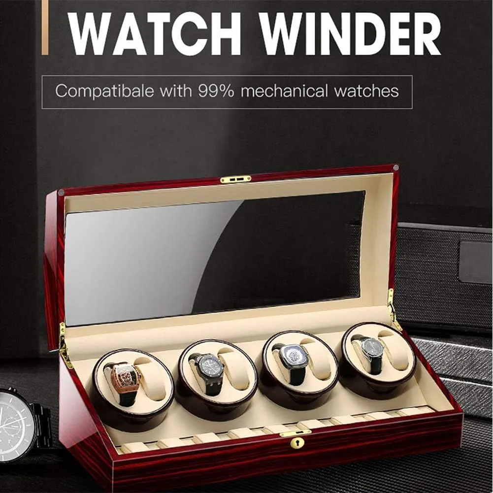 Rotation Modes,C 8 9 Automatic Watch Winder Wood Shell Piano Paint Exterior Flexible Watch Pillows Quiet fuller waist skim tail ridicule alienate Motor 4 