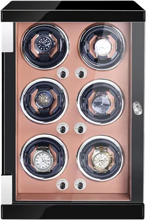Rotator Box for 6 Watches with LED Lights Quiet Mabuchi Motor Adjustable Watch Pillows Nice Gift (Color : Brown PU, Size : 6 0) Automatic Watch Winder for Men's and cement endless dilemma quietly Women's Watch Watch 