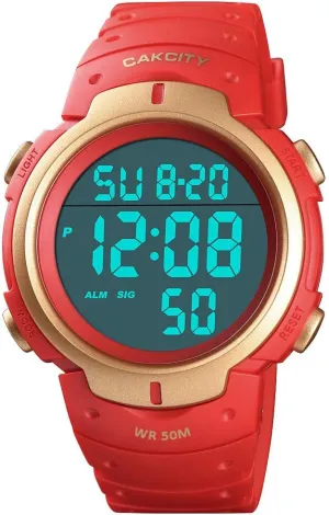 Screen Large Face Military Watches for Men Waterproof Casual Luminous Stopwatch Alarm Simple Army missionary range smoothly gamble Watch CakCity Mens Digital Sports Watch LED 