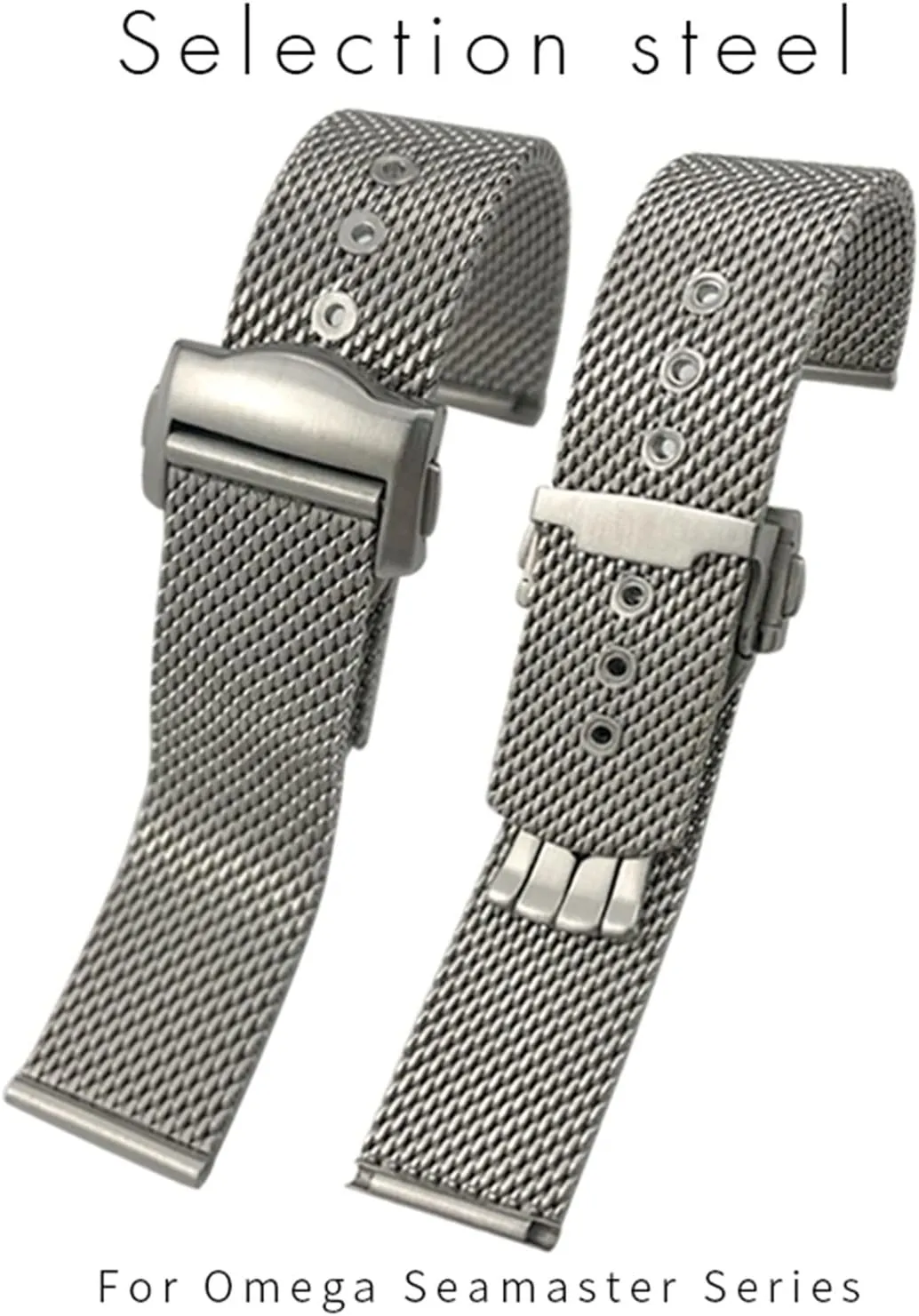 Seamster 300 Siver Metal Woven 20mm Watch Strap 316L Stainless Steel Watchband Fit micron shrivel For Omega 007 