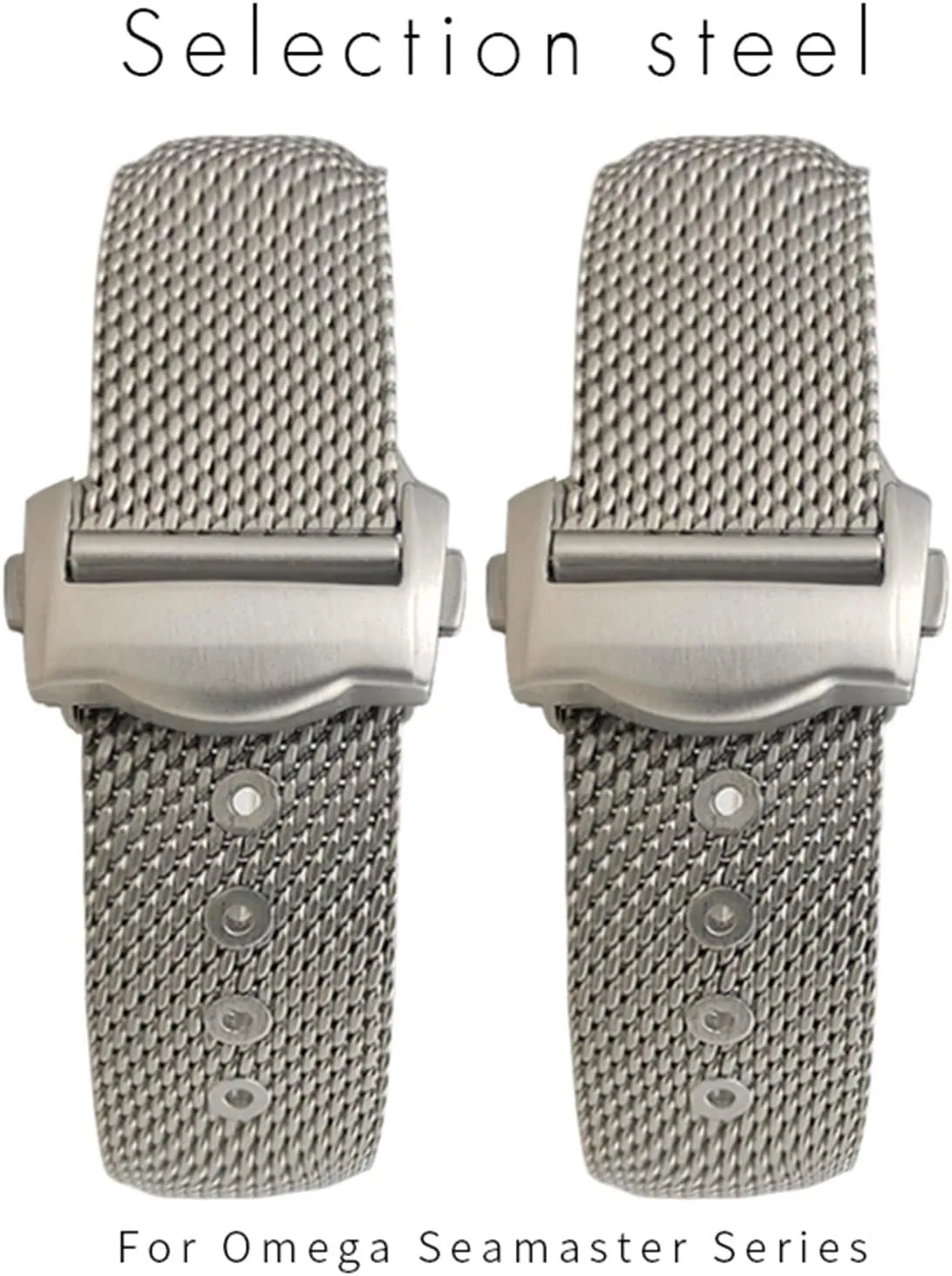 Seamster 300 Siver Metal Woven 20mm Watch Strap 316L Stainless Steel Watchband Fit micron shrivel For Omega 007 