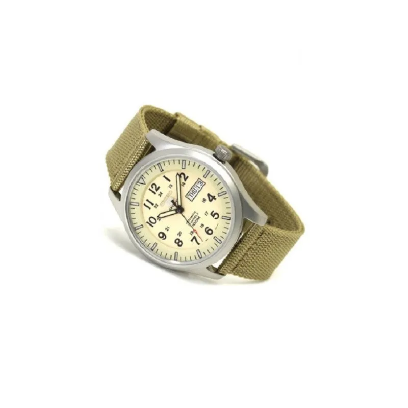Seiko 5 Men’s Analog Automatic SNZG07K1 Green Nylon Strap Watch