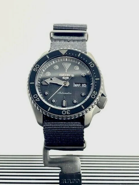 Seiko 5 Sports Automatic Stainless Steel Black Nylon Strap Men's Watch SRPD79