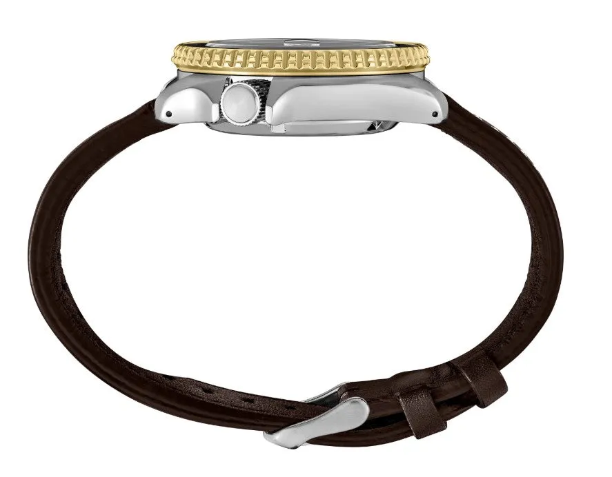 Seiko 5 Sports SKX Series Automatic 42.5mm Black dial Brown leather strap Men's Watch SSK036