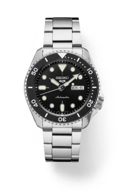 Seiko 5 Sports Stainless steel bracelet Black Dial Men's Watch SRPD55