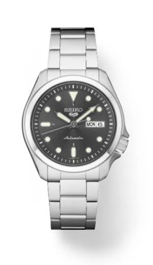 Seiko 5 Sports Stainless Steel Bracelet Gray Sunray Dial Men's Watch SRPE51