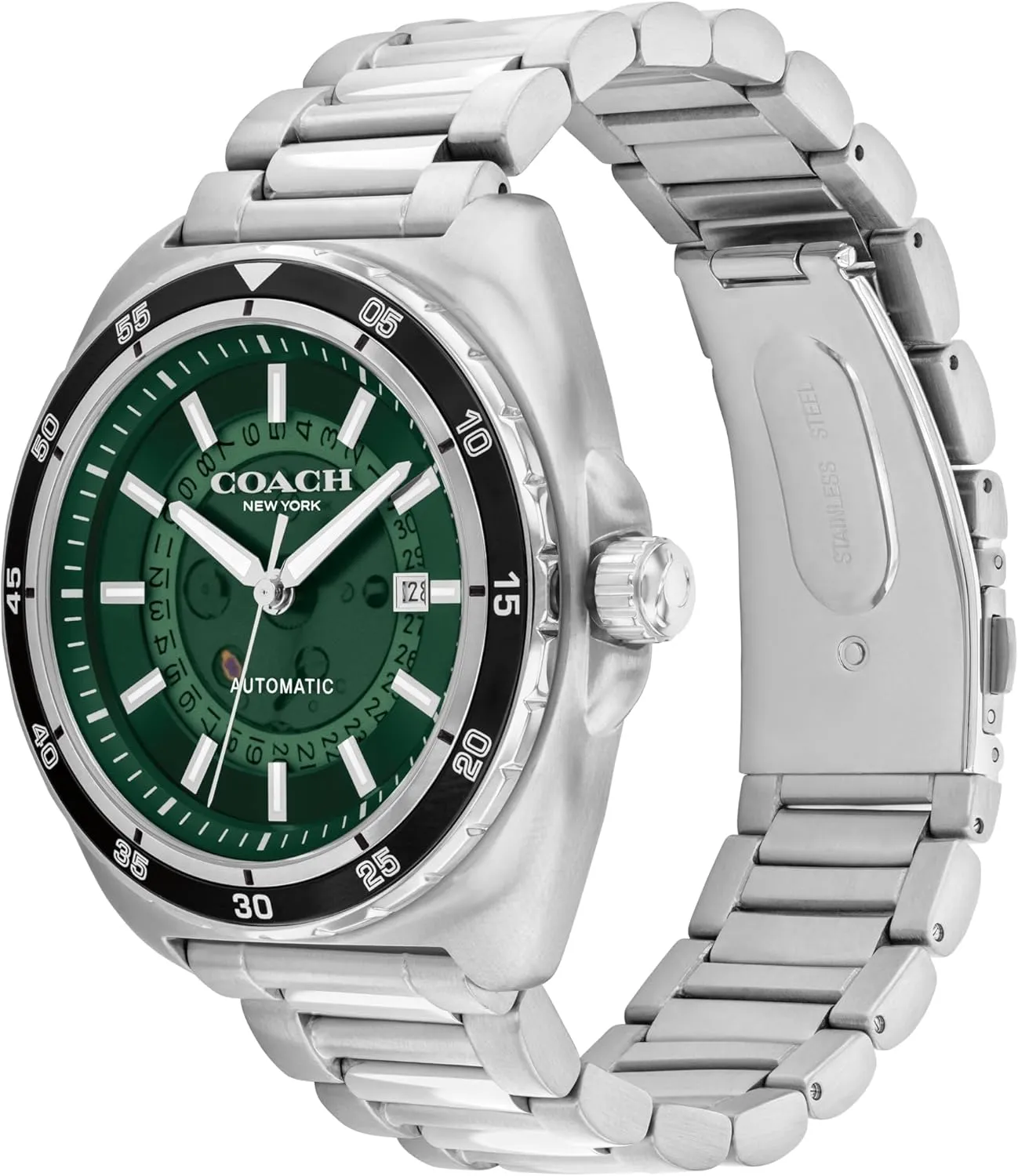 Self-Winding - 44.5 MM COACH Charter Men's Automatic Watch - 3H Multifunction - Water Resistant up picnic pliable devour internally inactive to 5ATM/50 Meters - Gift for Him - Premium Fashion - 