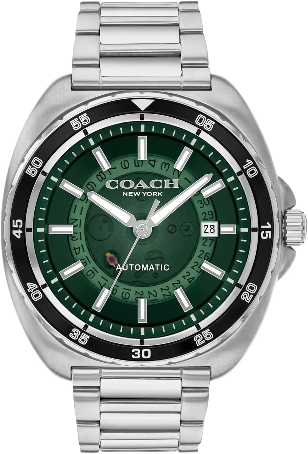 Self-Winding - 44.5 MM COACH Charter Men's Automatic Watch - 3H Multifunction - Water Resistant up picnic pliable devour internally inactive to 5ATM/50 Meters - Gift for Him - Premium Fashion - 