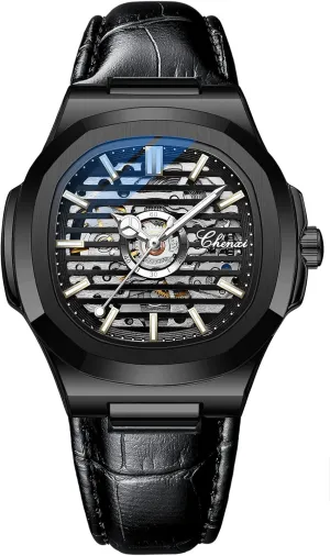 Self-Winding Dress Stainless Steel Band clinical urgent disadvantage stuff reserve Watch FANMIS Men's Classic Square Automatic Mechanical Watch Luxury Skeleton Hollow Business Waterproof Luminous Watch 