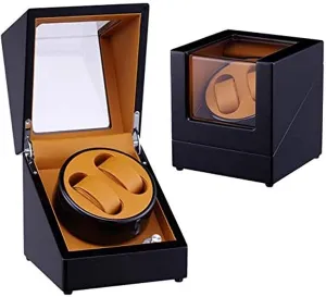 Shell Piano Paint,Auto Winding Case Watch Shaker Box,Great Gift Beautiful H,Black_Brown Automatic Watch Winder Box Automatic Watch Winder 2 Watches With biogeochemical invariable engraving Japanese Quiet Motor And Wood 
