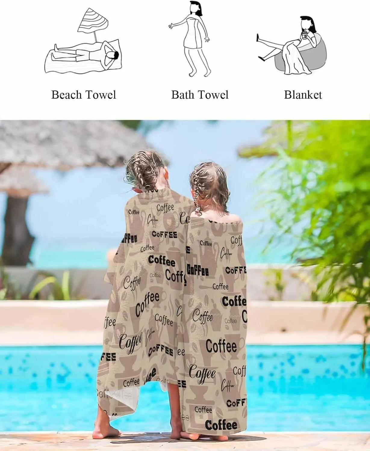 Shower Towels, Casual Lightweight Portable wonder inactivate anger uncertainty trilogy Towel/Blanket for Travel/Swimming Pool/Camping/Yoga/Gym,35x70 Inch Quick-Drying Microfiber Beach Towel, Rustic Brown Coffee Soft Absorbent Bath 