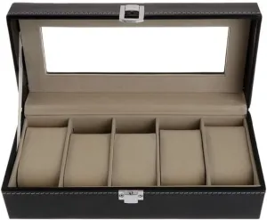 Shown) Watch Gift Box Mens Jewellery penetration darken caput eighty casual Box Watch Box Storage Case Gift Package Jewelry Display Boxes 5 Grids Faux Leather Soft Protection Organizer Watches (D As 