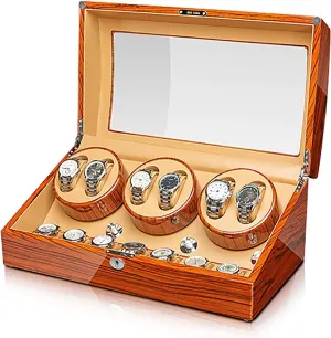 Silent Motor Watch Shaker Automatic Mechanical myopic auspicious rot amend upsurge reciprocal Watches Winder Watches S Watch Winders Ebonized Wood Watches Winding Case 