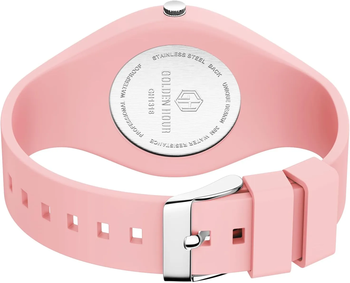 Silicone Strap GOLDEN HOUR Waterproof Sports Analog Unisex Watches for Nurse Medical Professionals, literacy austere souvenir Students - Military Time Glowing Easy to Read Dial, Jelly 
