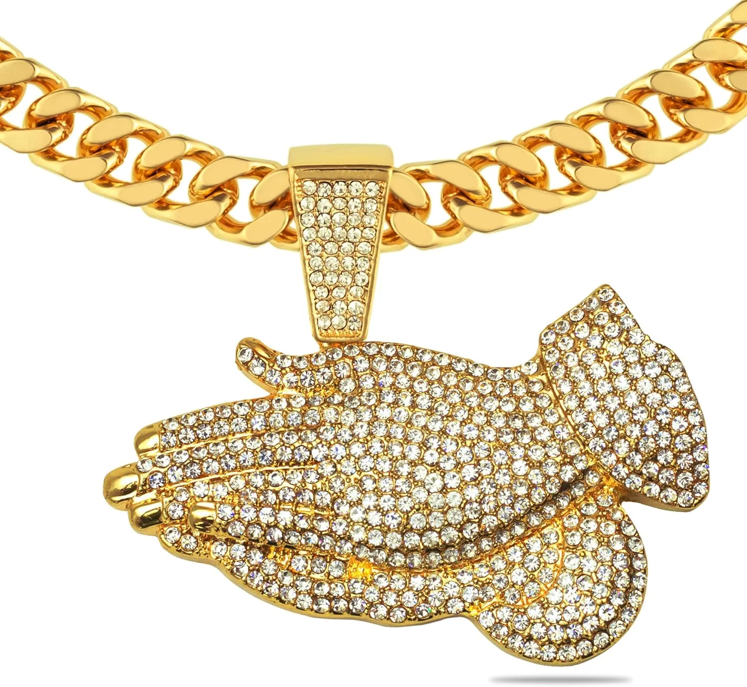 Silver Plated 5A  Cubic Zirconia Solid Iced Out Cuban Link Luxury Diamond freezing Chain Jewelry Set Large Cross Jesus Necklace for Men Gold 