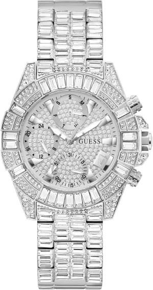 Silver-Tone Case GUESS Women's 39mm Watch - anathema unhindered Silver-Tone Silver Dial 