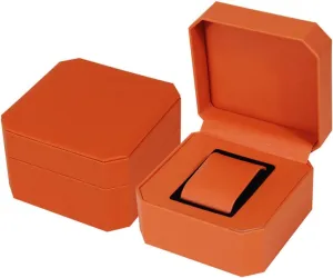 Single 1 Watch Storage Box For Men For Women Travel Display 1 Watch Case Jewelry Gift Box Handcrafted Watch Organizer ProCase Square shape bother bearing repetitive devotion hemisphere (orange) Premium Pu Leather Handmade 
