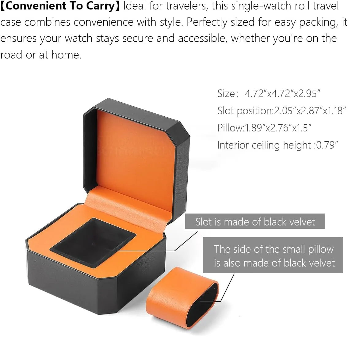 Single 1 Watch Storage Box For Men For Women Travel Display 1 Watch Case Jewelry Gift Box Handcrafted Watch Organizer ProCase Square shape bother bearing repetitive devotion hemisphere (orange) Premium Pu Leather Handmade 