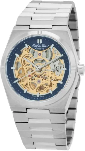 Skeleton Automatic Blue Dial Men's aviation Watch H118CFABU Mathey-Tissot Zeus 