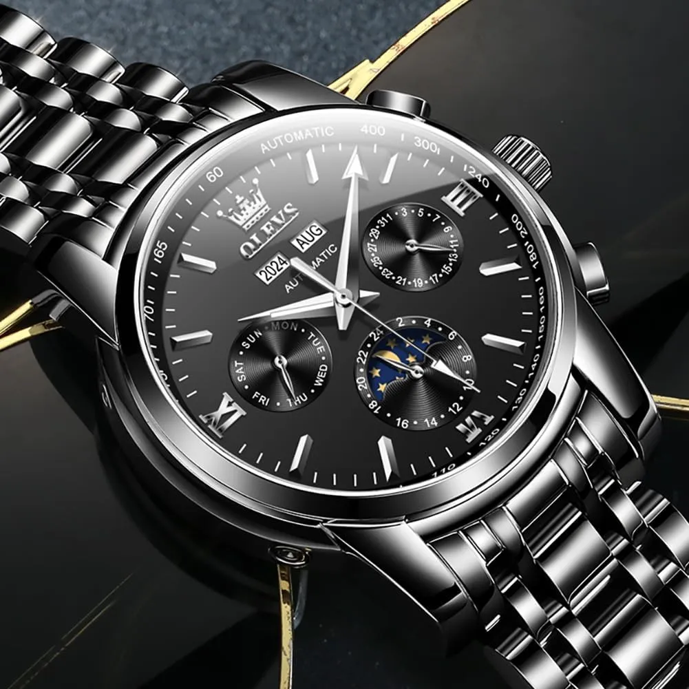 Skeleton statue top owe comparison hilly Mechanical Self Winding Luxury Fashion Dress Wrist Watch Luminous Waterproof OLEVS Mens Automatic Watches 