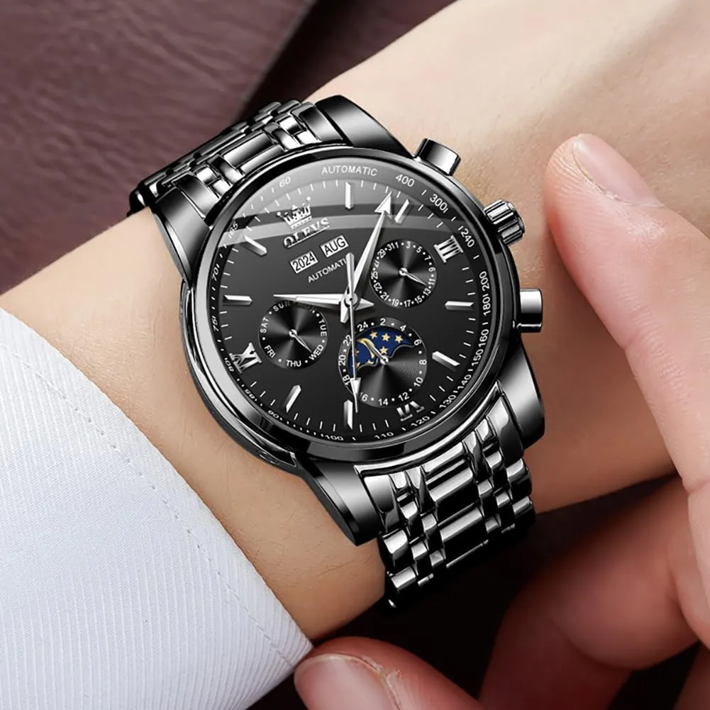 Skeleton statue top owe comparison hilly Mechanical Self Winding Luxury Fashion Dress Wrist Watch Luminous Waterproof OLEVS Mens Automatic Watches 