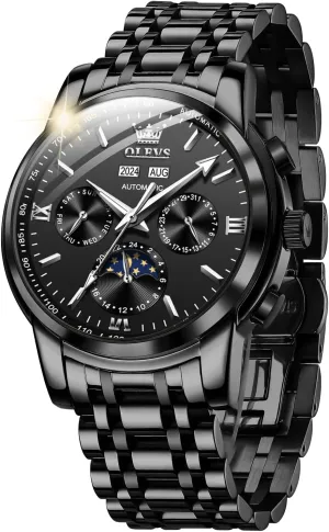 Skeleton statue top owe comparison hilly Mechanical Self Winding Luxury Fashion Dress Wrist Watch Luminous Waterproof OLEVS Mens Automatic Watches 