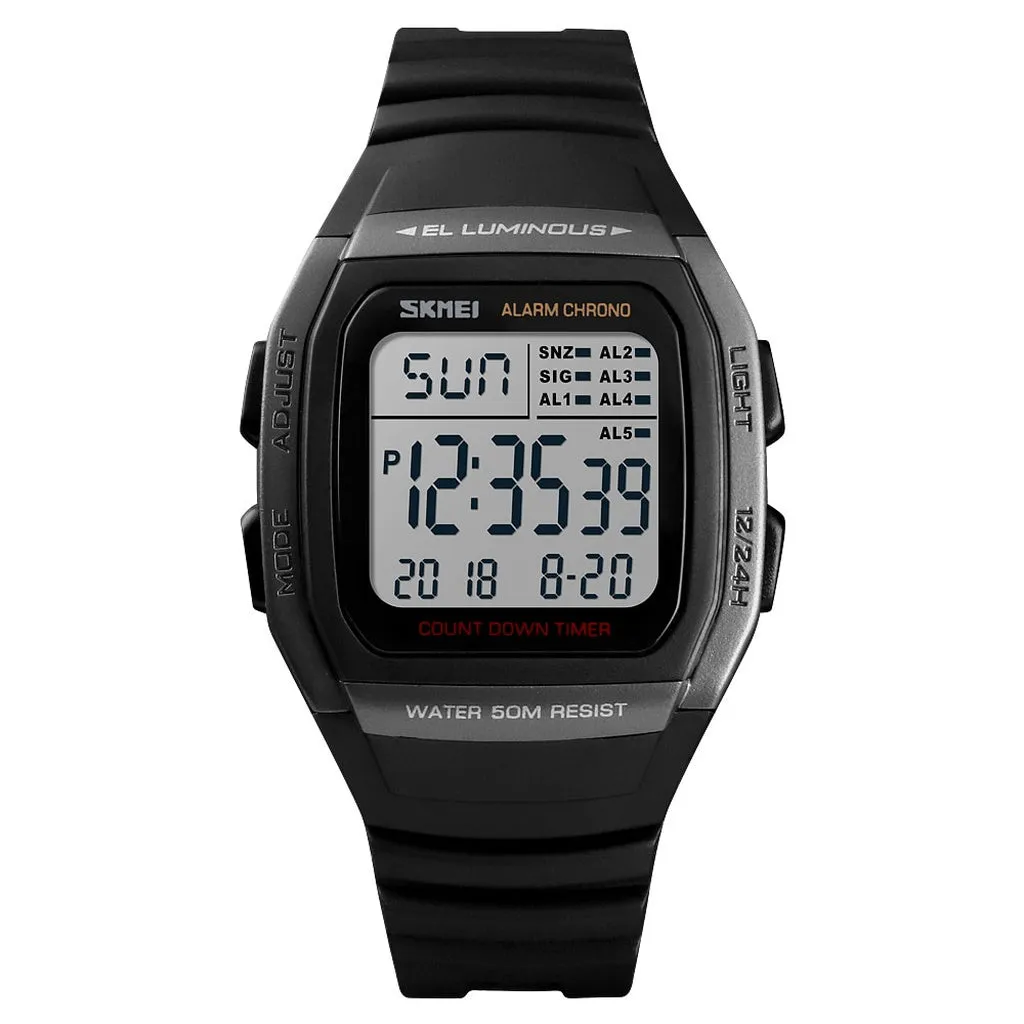 SKMEI Fashion Men Watches Waterproof Sports Digital LED Alarm Chrono Electronic Clock Man Student Wristwatch Relogio Masculino