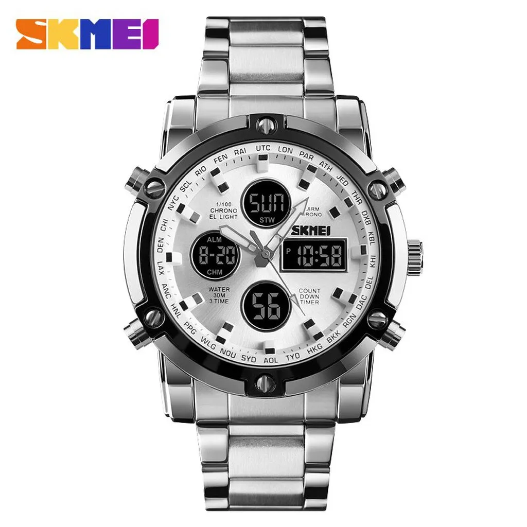 SKMEI Sport Men Watches Fashion Casual Men's Watch Digital 30M Waterproof Watch Dual Display Quartz Wristwatch Relogio Masculino
