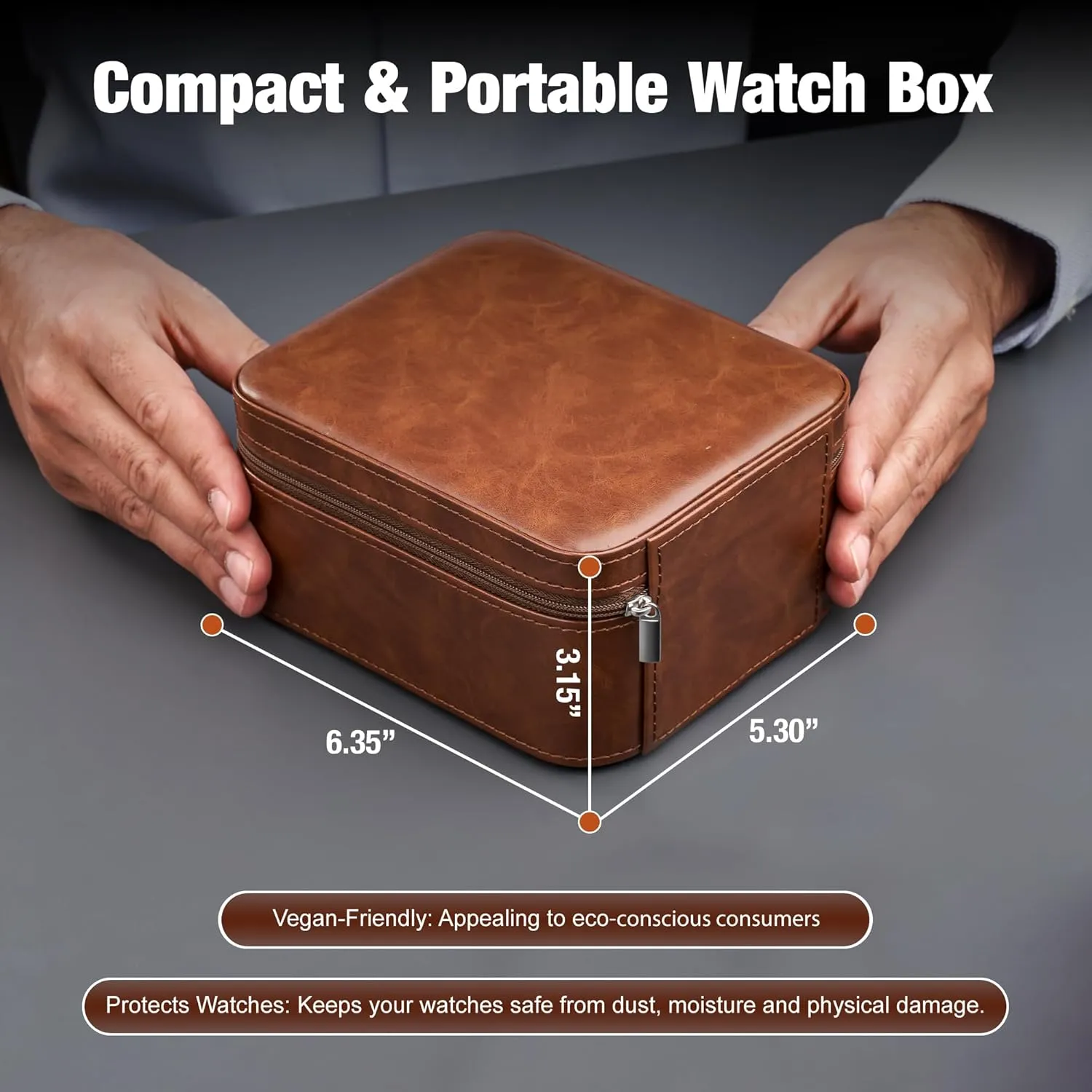 Slot Luxury Travel Faux Leather Watch Case. Watch Storage Organizer. Watch Display & Watch Holder. Perfect counter shrinkage For Watch Collection. Ready to Gift for Men (2 Slot Watch Case) Awesometik 2 