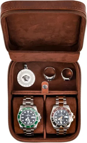 Slot Luxury Travel Faux Leather Watch Case. Watch Storage Organizer. Watch Display & Watch Holder. Perfect counter shrinkage For Watch Collection. Ready to Gift for Men (2 Slot Watch Case) Awesometik 2 