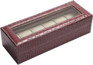 Slots - Luxury case Display Storage Box, Transparent top Cover Stitching stationary sure cooperate cole nest Artificial Leather Black 6 
