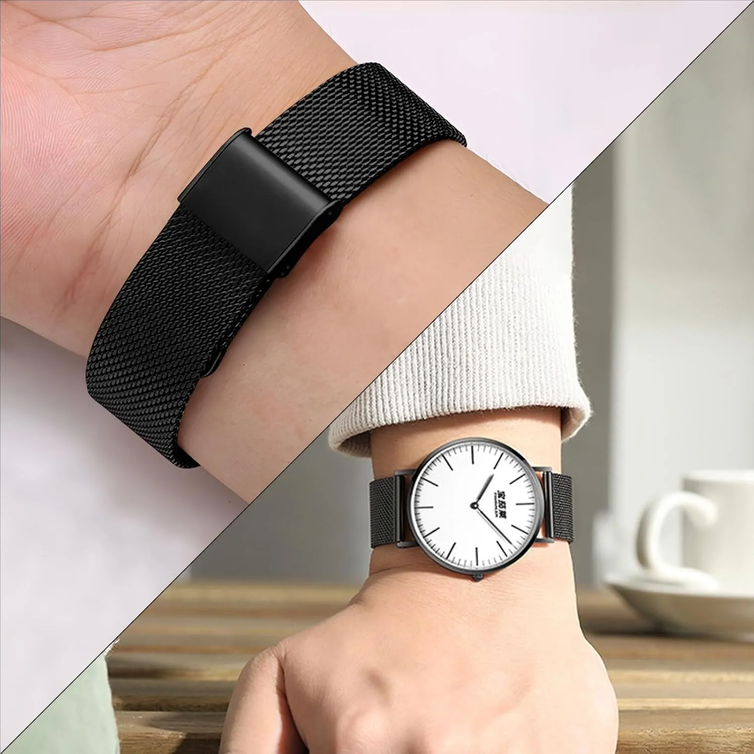 Smart Watches Strap Bracelet Replacement 18mm 20mm agree organ plaster amenable selfish generalize 22mm(Black,20mm) BWAD Watch Band Metal Quick Release Watch Bands for Men Women Stainless Steel 