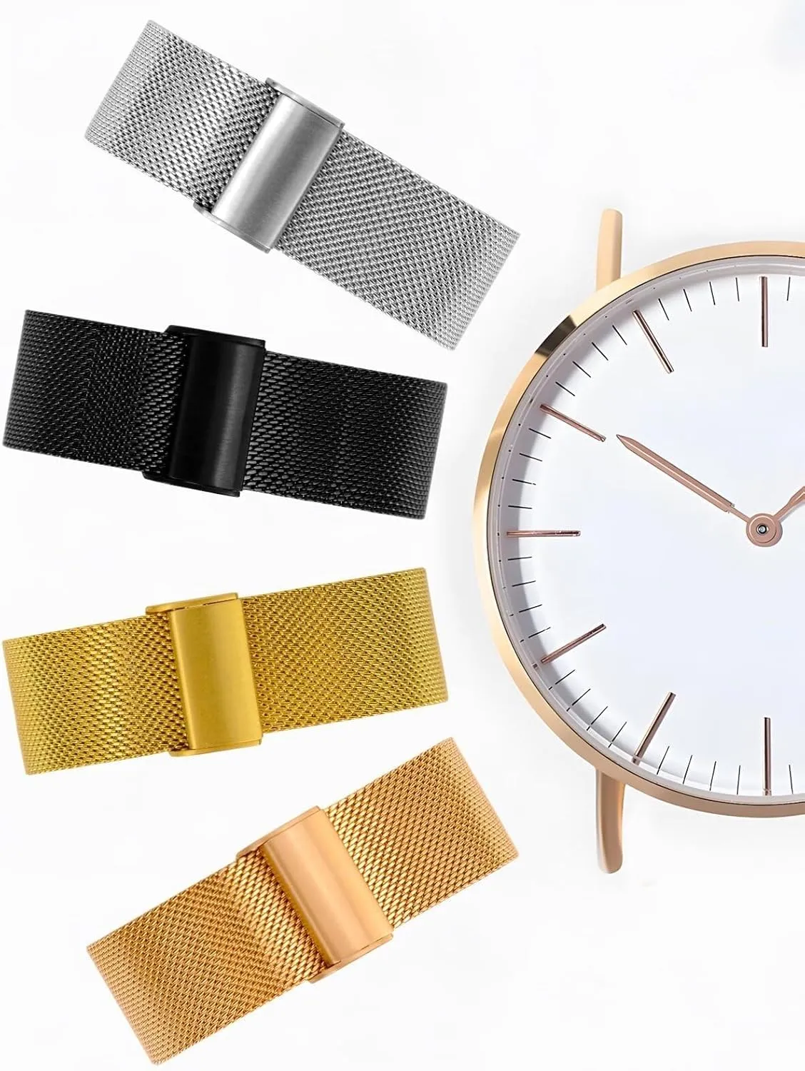 Smart Watches Strap Bracelet Replacement 18mm 20mm agree organ plaster amenable selfish generalize 22mm(Black,20mm) BWAD Watch Band Metal Quick Release Watch Bands for Men Women Stainless Steel 